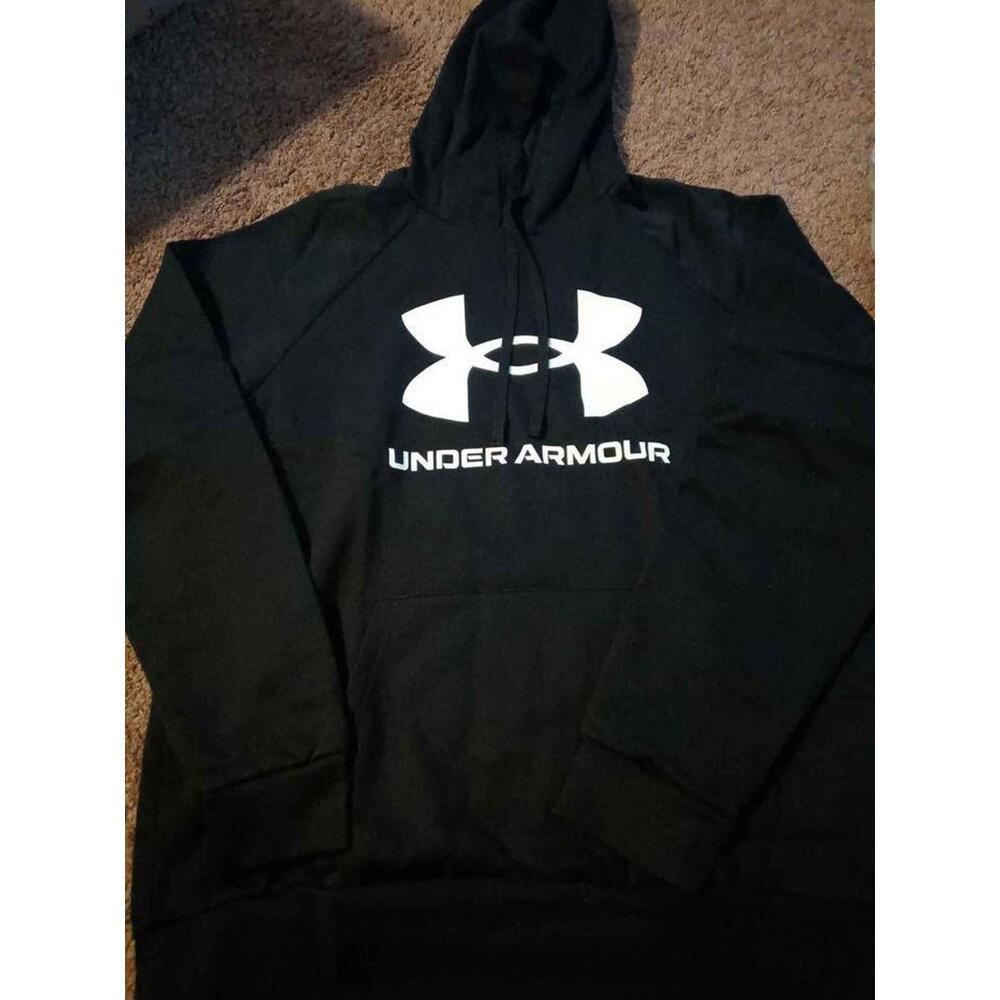 NEW MENS UNDER ARMOUR LOOSE HOODIE SWEATSHIRT BLACK SIZE XL